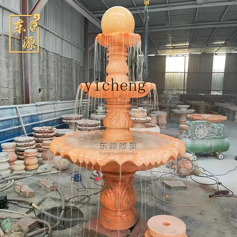 ZC 石の噴水天然大理石水スプレー風景流水 Shengcai 風水ボール築山