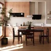 5-Piece Solid Wood Indoor Modern Rectangular Dining Table Set for 4,Table and 4 Solid Wood Dining Chairs for Kitchen,Living Room 4
