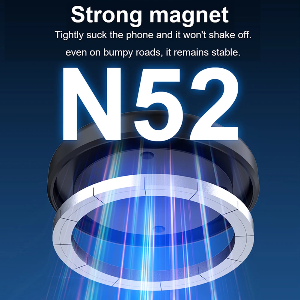 For Magsafe Magnetic Vacuum Adsorption Suction Cup Bracket 360° Rotatable Folding Car Magnetic Holder for IPhone/Samsung/Xiaomi