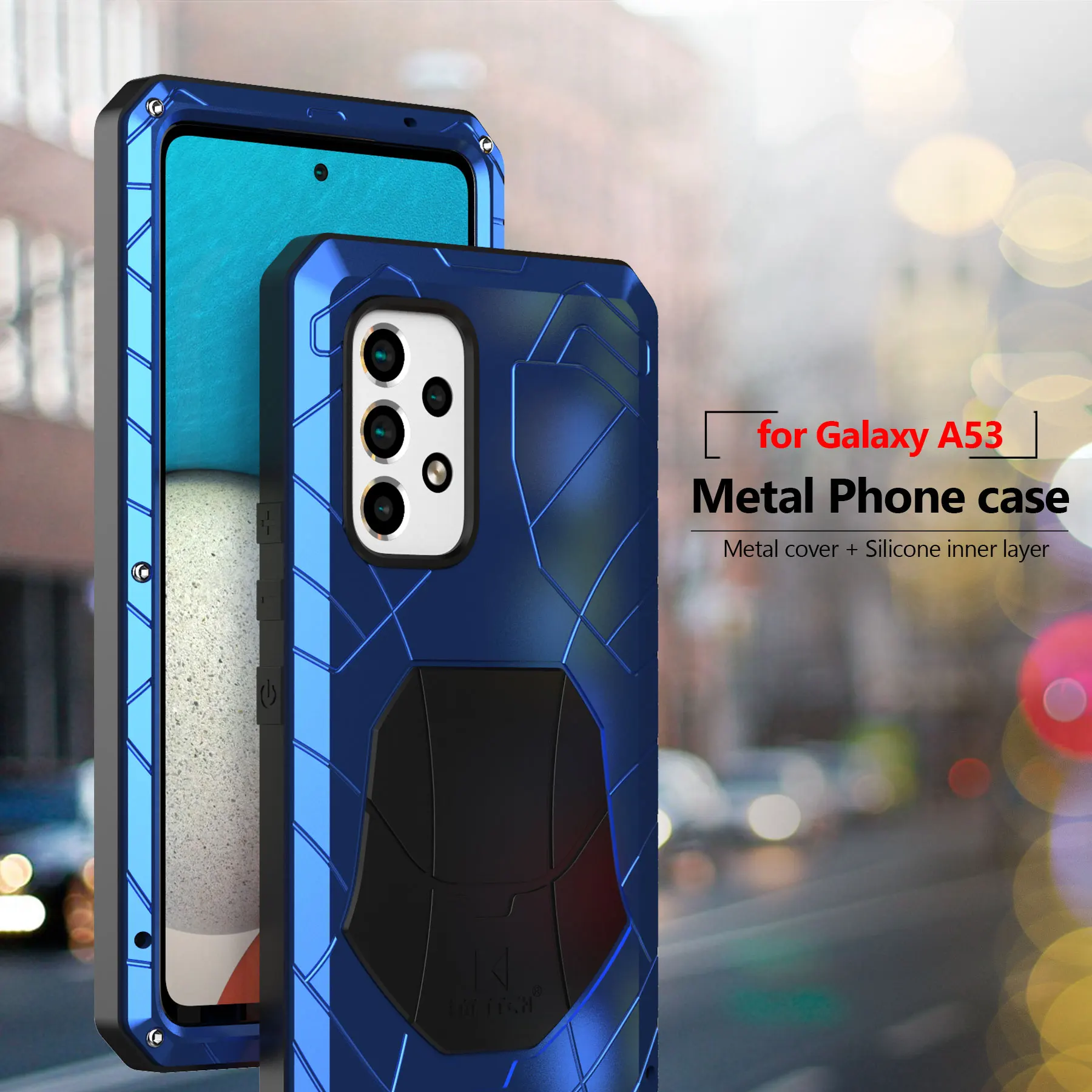 Heavy Duty Case For Samsung Galaxy A54 A53 A82 A72 A52 A42 A51 5g Military Metal Shockproof Dropproof Dustproof Protective Cover