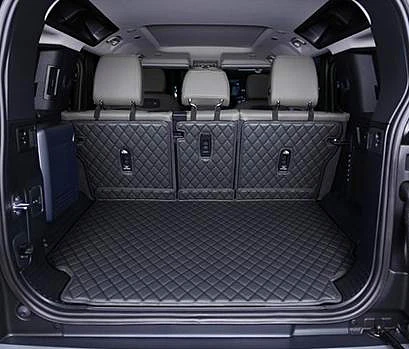  Voiture Cuir Tapis de Coffre pour Land Rover Discovery  Sport(7seats) 2016-2021,Cuir Anti Rayures Coffre Doublure Imperméable  Antidérapant Protection Coffre,Allblack