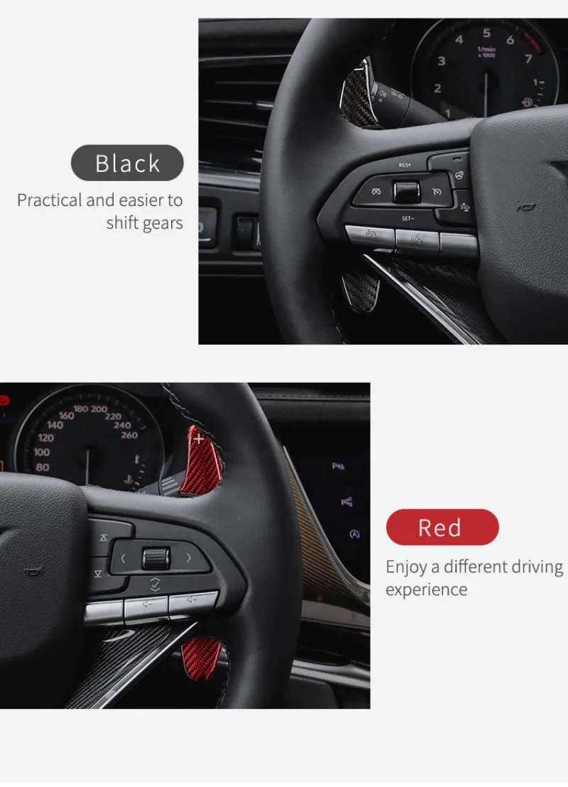 Carbon Fiber Paddle Shift For Caddillac XT5 XT6 CT6 Steering Wheel Paddle Shifter Extension