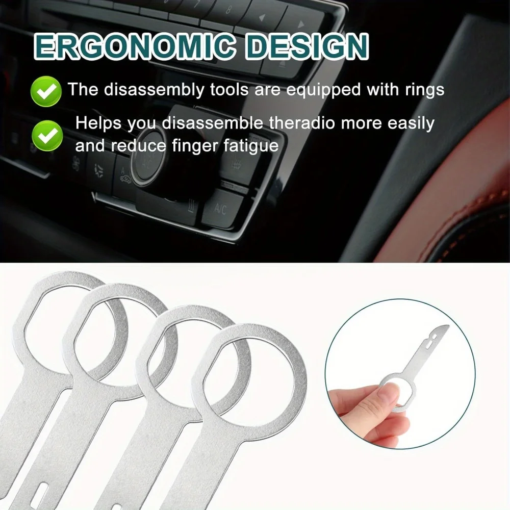 4Pcs Radio Stereo Entfernung Extractor Schlüssel Release Pin Kopf Einheit Audio Installieren Werkzeug Für Volkswagen Audi Mercedes Benz BMW Auto teile – Detail 1