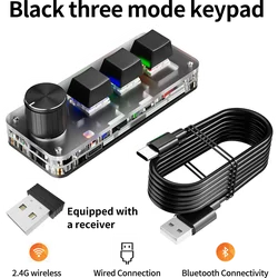 RGB Customizable Bluetooth Macro Keypad with Red Switches (Wired BT 2.4GConnect)