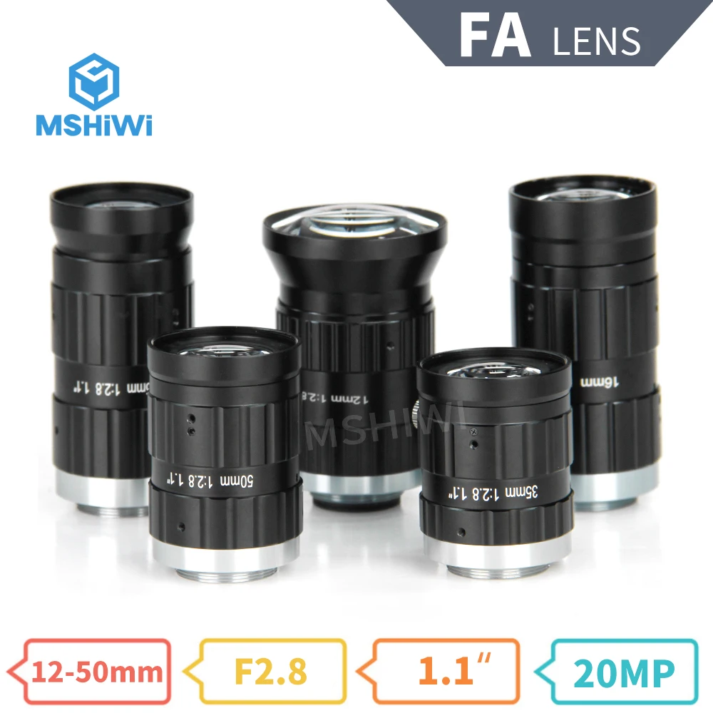 

Высококонтрастная Φ 20MP C-mount 12mm-50 Prime lens Ручная настройка апертуры 1,1 "F2.8 объектив с фиксированным фокусным расстоянием