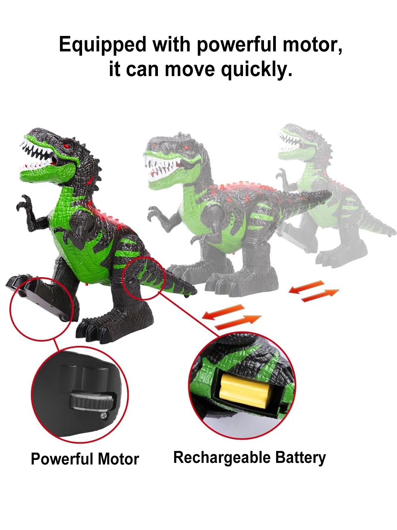 Remote control dinosaur toy, electric stunt RC walking Tyrannosaurus rex toy, with light and sound, 360 ° rotation 5