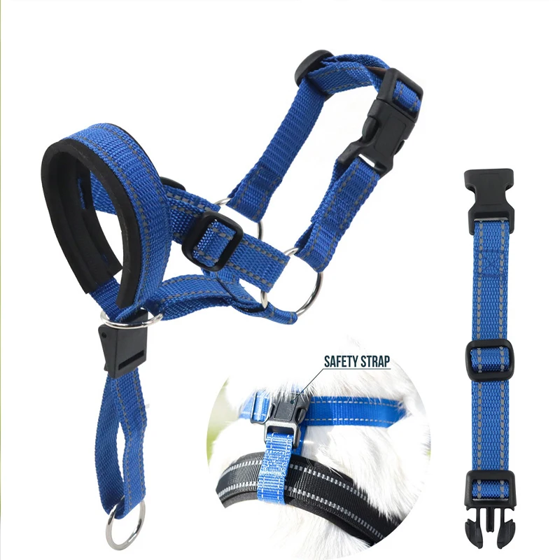 Dog Mouth Muzzles Anti Bark Dog Collar Breathable Training Tool Nylon Muzzle Set With Reflective Muzzle To Stop
