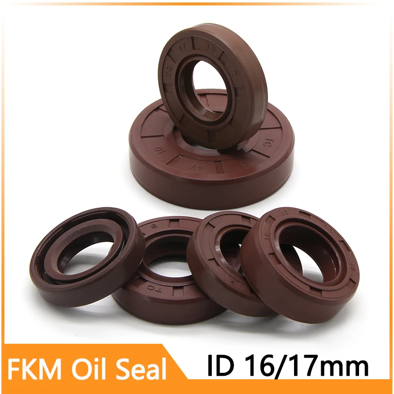 

2/5pcs ID 16/17mm FKM Oil Seal TC-16/17*24/25/26/27/28/30/32/35/40/47*5/7/8/10mm Fluorine Double Lip Oil Seals