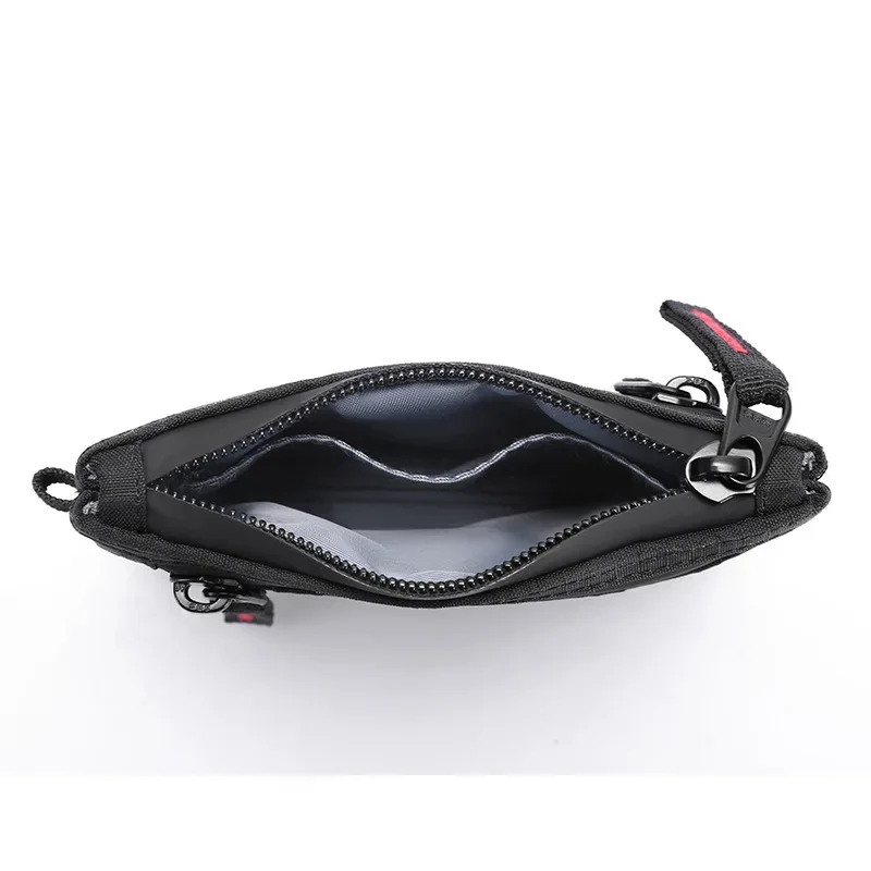 Men's Wallet Rfid Credit Card Holder Nylon Slim Purse Zipper Key Card Case Male Tactical Purse Coin Purse with Carabiner Wallets