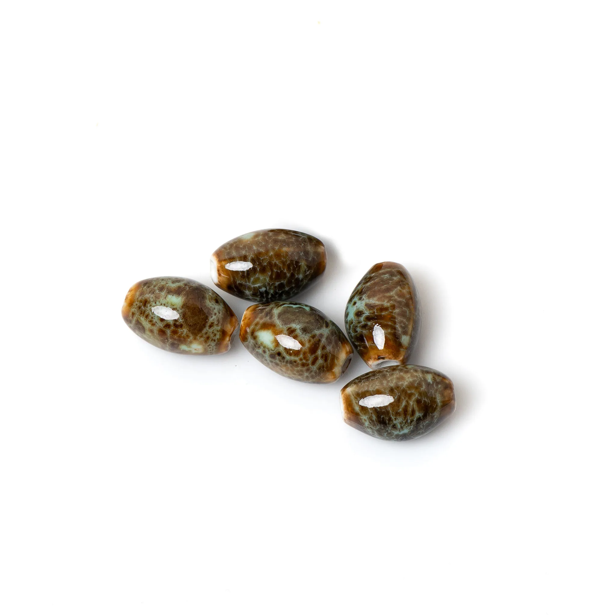 5 Stück tonnenförmige mehrfarbige Keramikperlen, handgefertigt, DIY-Schmuckzubehör, 21 x 14 mm, Bastelbedarf – Detail 6