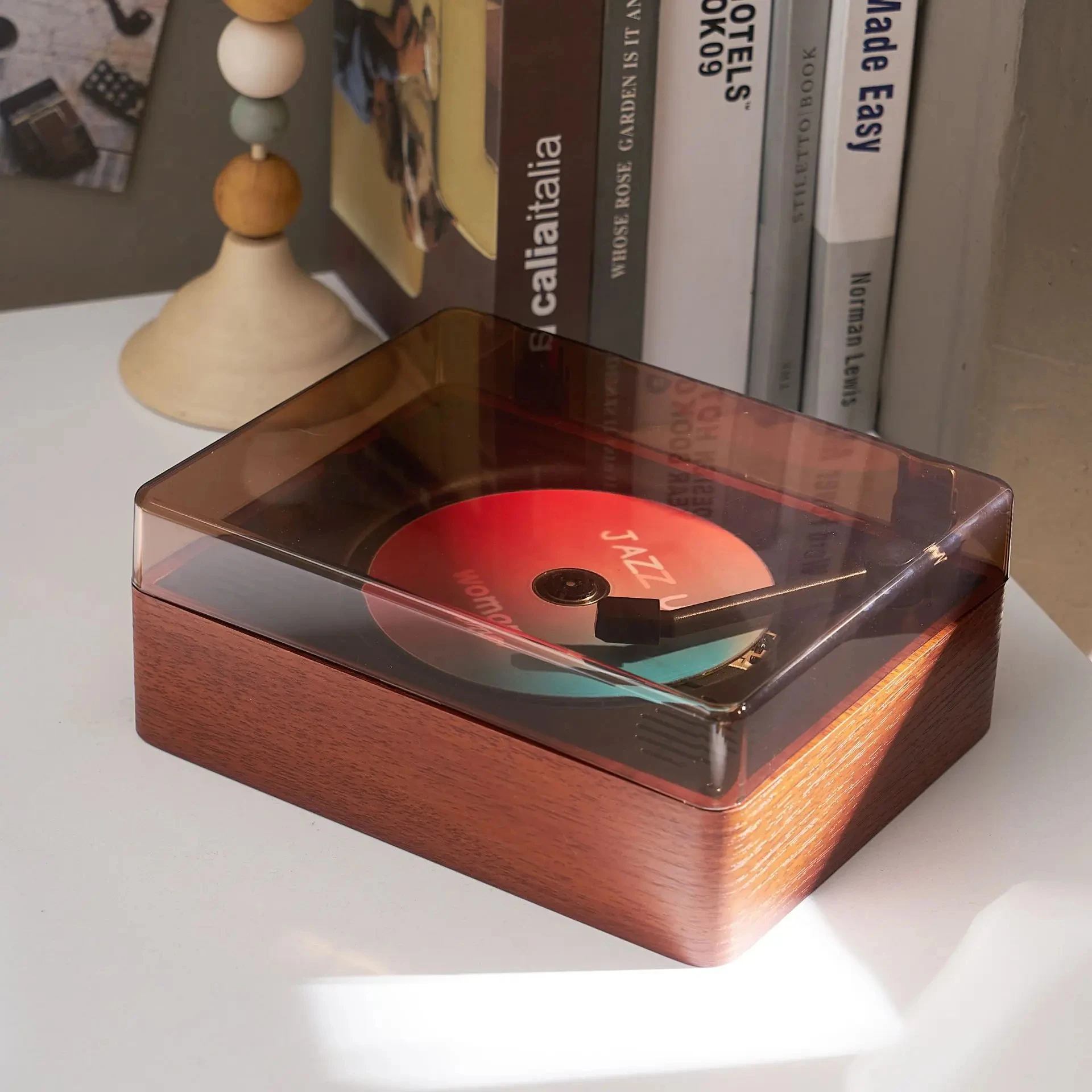 레트로 CD 레코드 플레이어 충전식 내장 스테레오 하이파이 블루투스 스피커, 지지대 AUX U 디스크, 가족 파티, 무손실 음악 플레이어