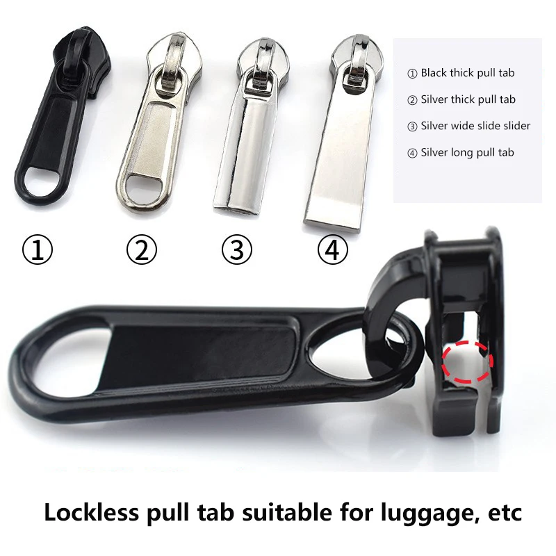 10Pcs Zipper Repair Kit Universal Metal Instant Rucksack Trunk Zipper Replacement Fix Sliding Teeth Head