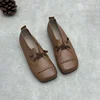 Retro Style Handmade Shoes All Leather Flat Bottomed Women's Shoes Loafers Cowhide Shoes  Mother's  Elderly Shoes 4
