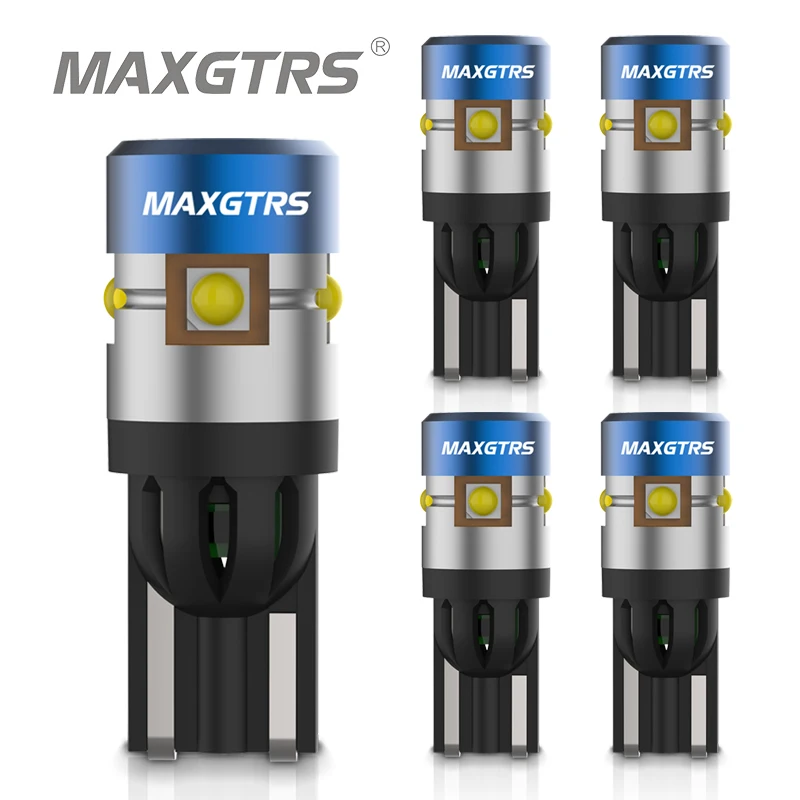 

5xT10 LED W5W 5W Car Side Interior lights 12V Super Bright Bulb 3030 Chips 194 168 Auto White 6000K Parking Marker Dome Lamps