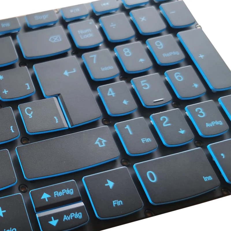 Teclado Retroiluminado para Lenovo Ideapad Eua Francês Brasil Russo Espanhol Azul Backlight L34017 L340-15 L340-17irh L340-15irh Novo Teclado - Imagem 5