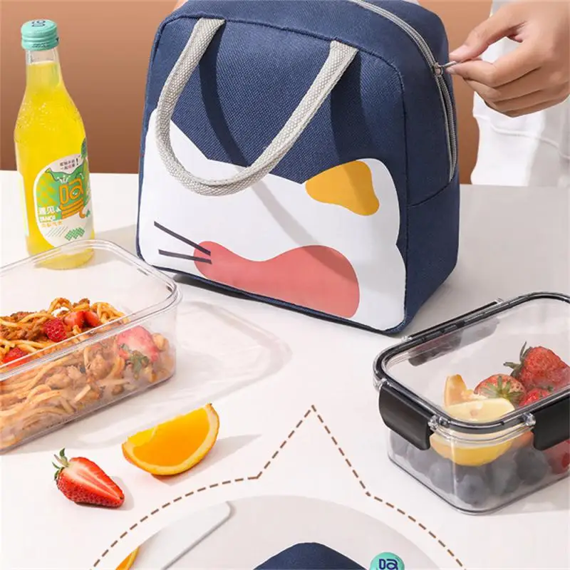 휴대용 도시락 가방, 옥스포드 천 단열 보온 식품 피크닉 가방 파우치, 편리한 보온 가방, 가정 보관, 3 개