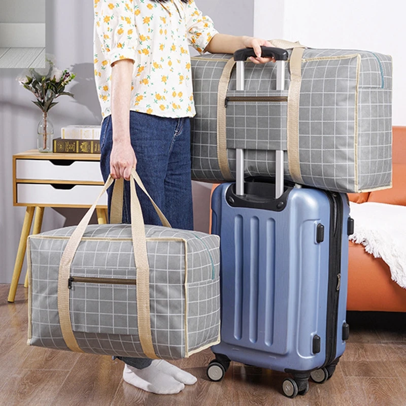 Large luggage Bag Large Capacity Woven Bag Multifunctional Luggage Packing Bag Clothing Organizer Zipper Portable Moving Bags 3