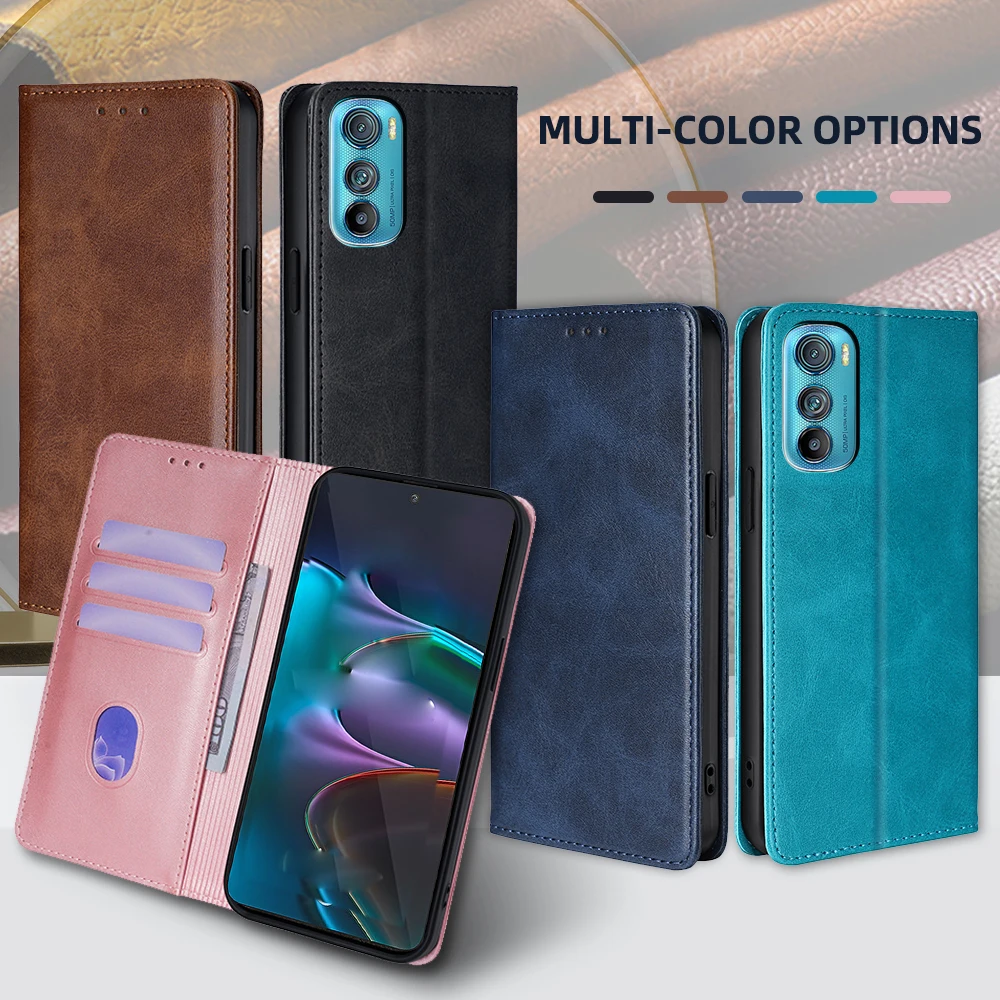 Leather Magnetic Wallet Case with Stand - Flip Cover