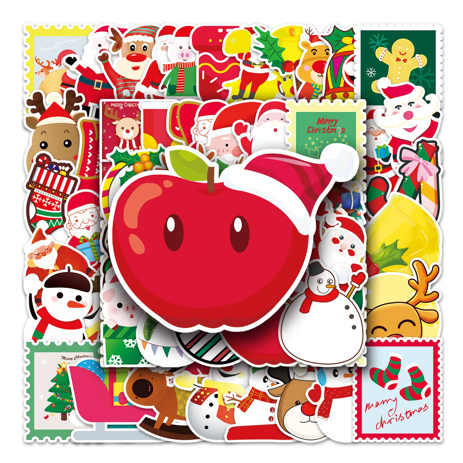 

10/30/50PCS Christmas Graffiti Stickers Mobile Phone Tablet Laptop DIY Skateboard PVC Waterproof Decorative Stickers Wholesale