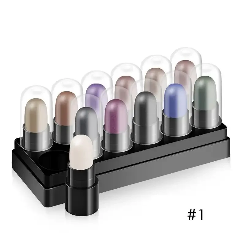 Highlighter Glitter Eyeshadow Pencil Long Lasting Glitter Shimmer Eye Shadow Stick Pen Women Eyes Cosmetic Makeup Tool 12Pcs/Set eye shadow eyeshadow stick eye shadow stick glitter makeup accessories