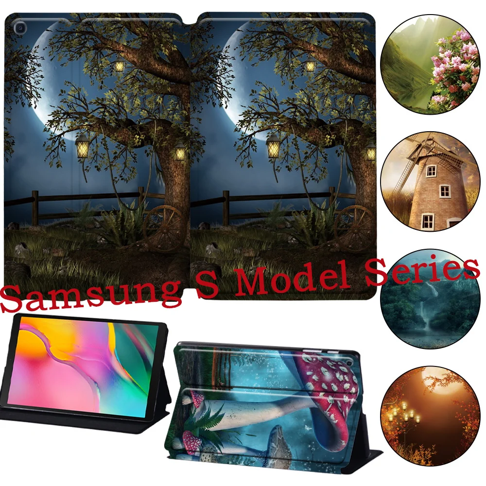 Tablet Case For Samsung Galaxy Tab A8 10.5 Inch/S4 T830 /S5E T720/S6 T86010.5 Inch/S7 T870/Tab S6 10.4 Inch With Forest Series