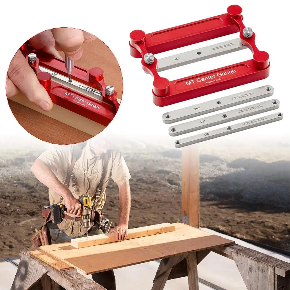Portable Woodworking Hole Puncher Center Gauge Reusable Cabinet Hinge Jig Adjustable 17-50mm Clamping Carpenter Positioning Tool