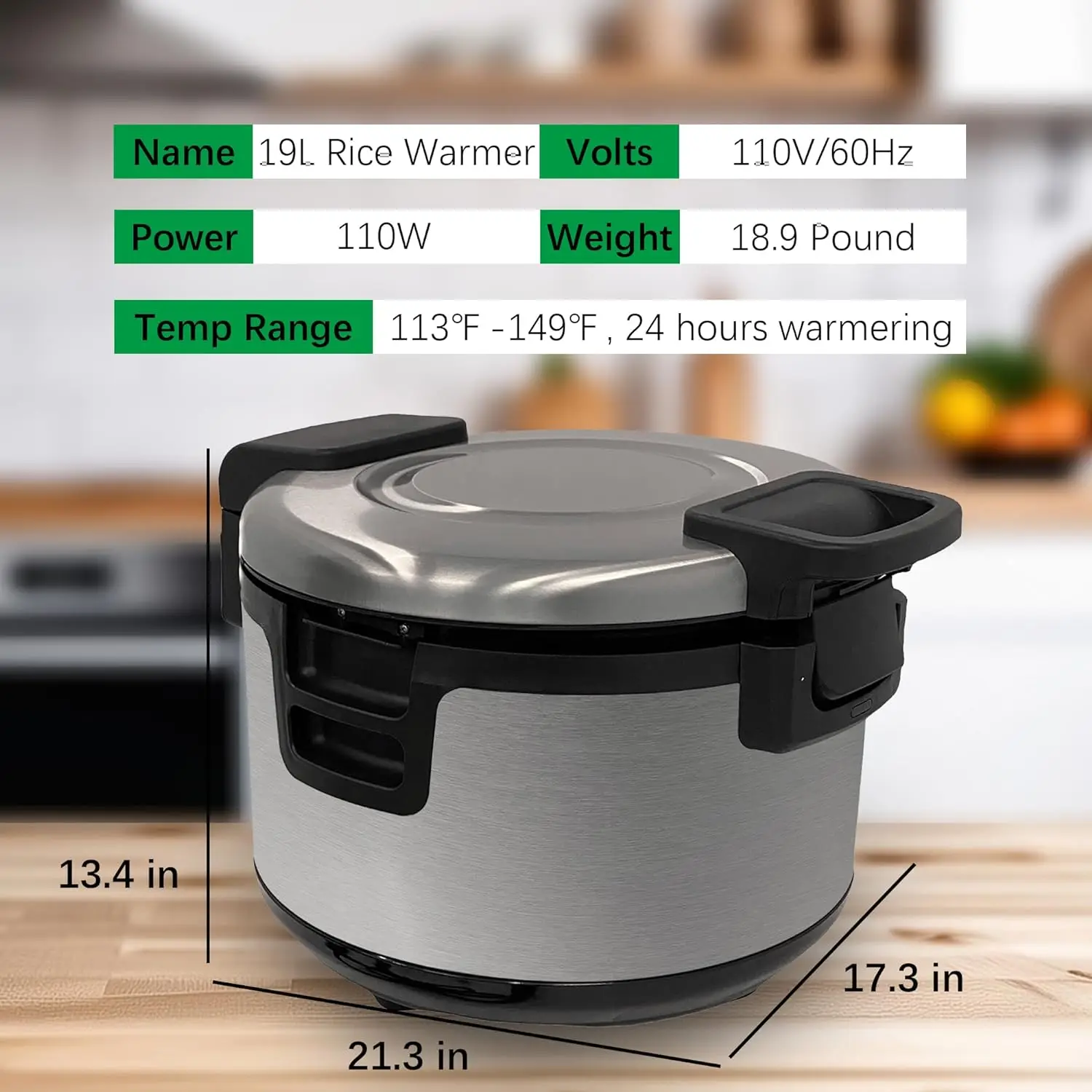 Mvckyi 19L Electric Rice Warmer Free Shipping Stainless Steel Commercial Food Warmer Kitchen Supplies Vacuum Insulation Bucket