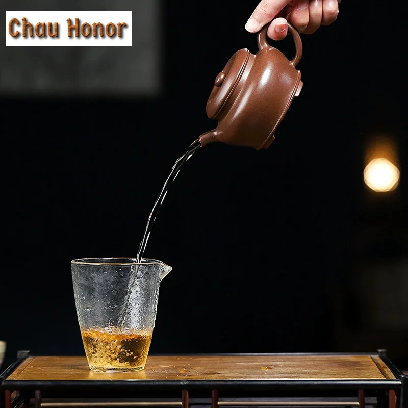 230ml Creative Yixing Purple Clay Teapots Handmade Stove Pot Raw Ore Purple Mud Tea Soaking Kettle With Filter Zisha Tea Set