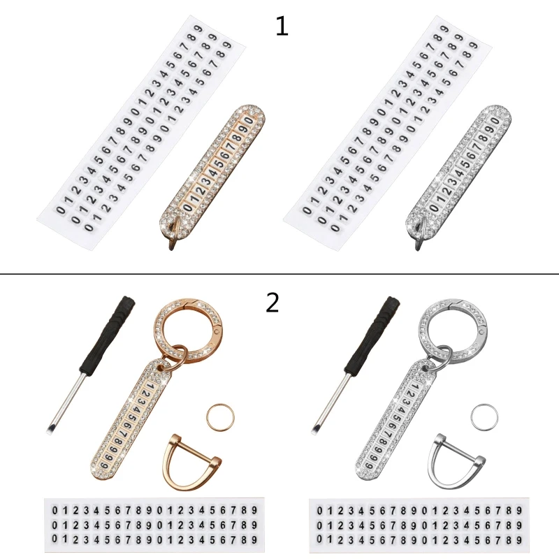 

Алмазный брелок с номером телефона, автомобильный брелок для ключей, мужской, женский, мужской кошелек, очаровательный брелок с табличкой С телефонным номером для ключей