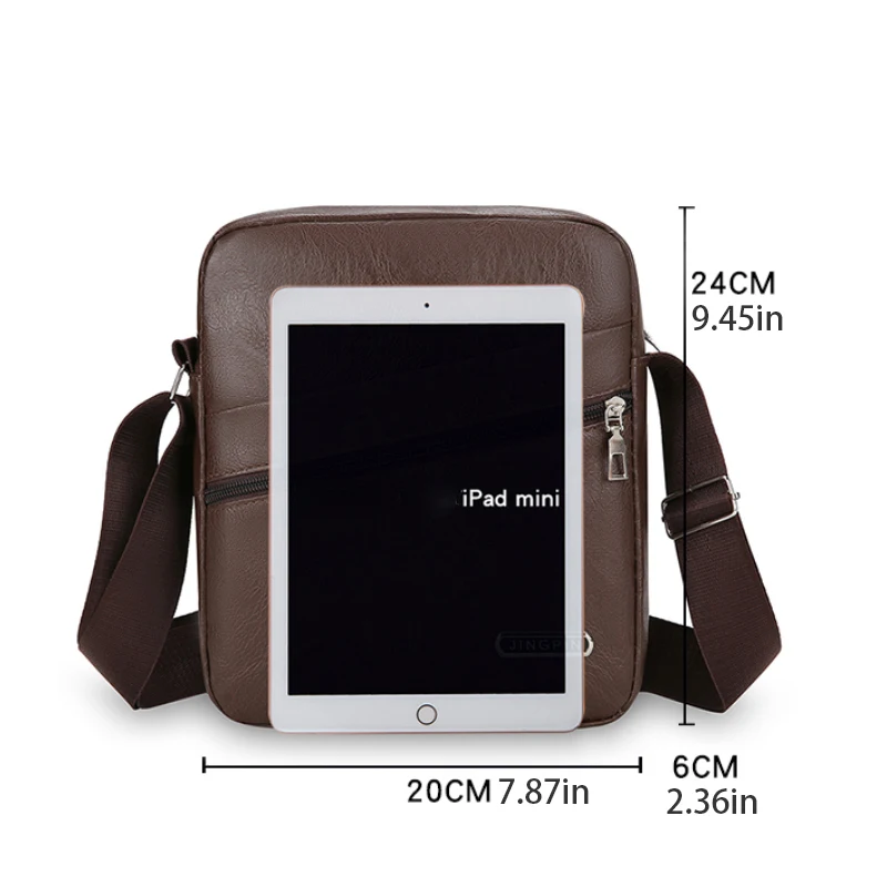 Men's crossbody bag, shoulder bag, business bag, casual men's leather bag, briefcase, adjustable shoulder strap
