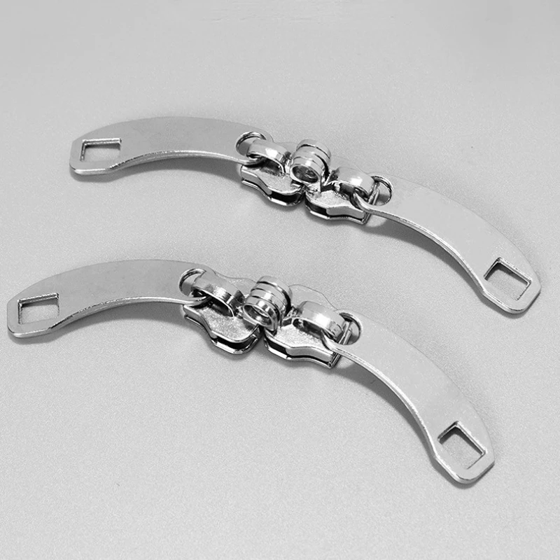 5 # 8 # 10 Silver Zipper Sliders Pulls Lock Hole A Pair Of Left And Right Zipper Heads Luggage Bags Travel Accessories