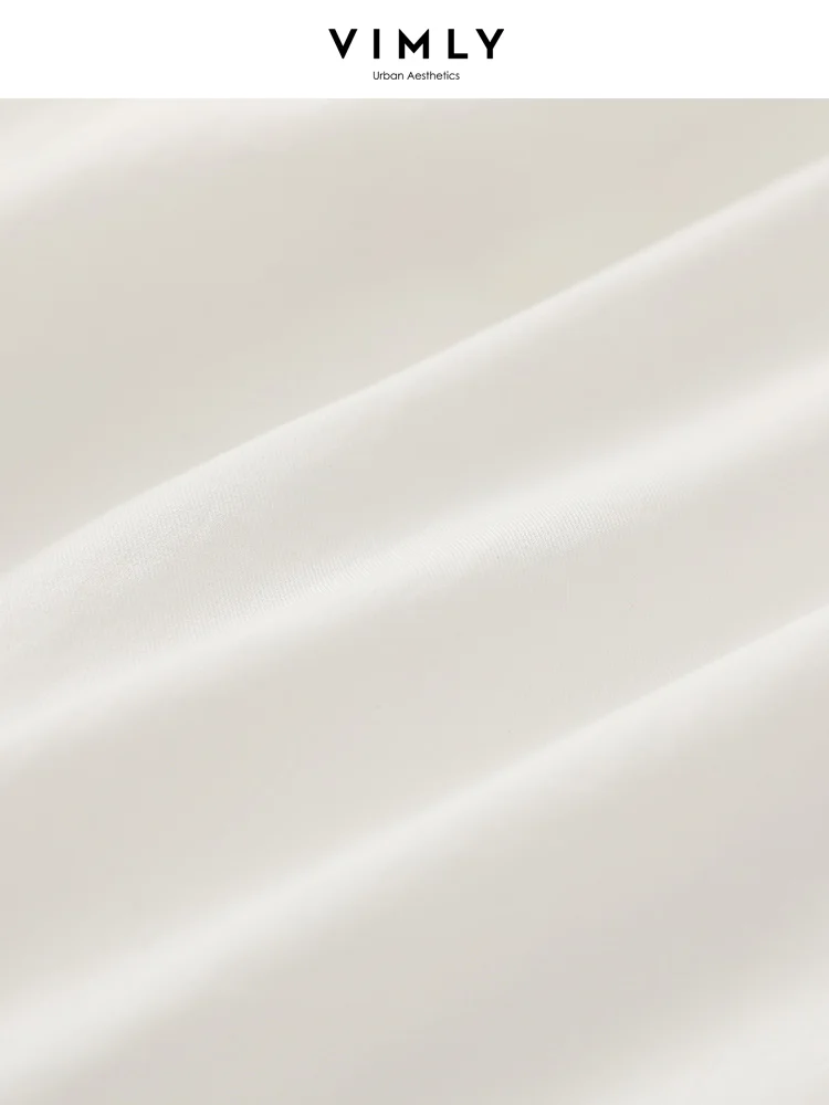 Vimly 100% Cotton White Skirt for Women 2023 Female Casual Fashion High Waist A-line Solid Summer Swing Midi Umbrella Skirts