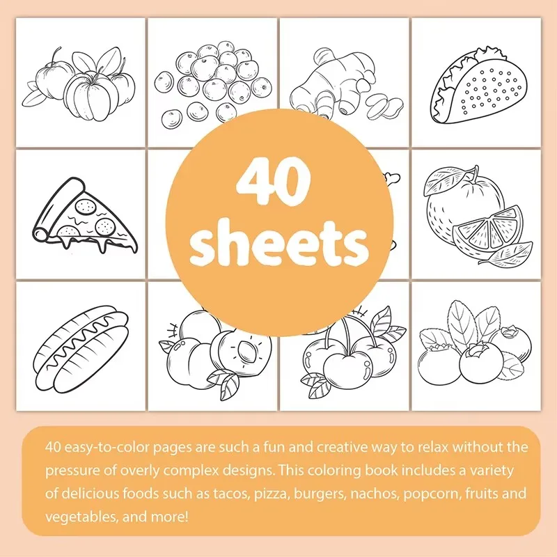 Food And Fruit Coloring Book Food & Drink Colouring Book Bold And Easy Colouring Book For Family Fun And Creative Relaxation 2