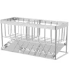 Sink sponge Holder 304 stainless steel,Soap Dispenser Brush Drainer Rack Organizers with Removable Drain Tray for Kitchen 6