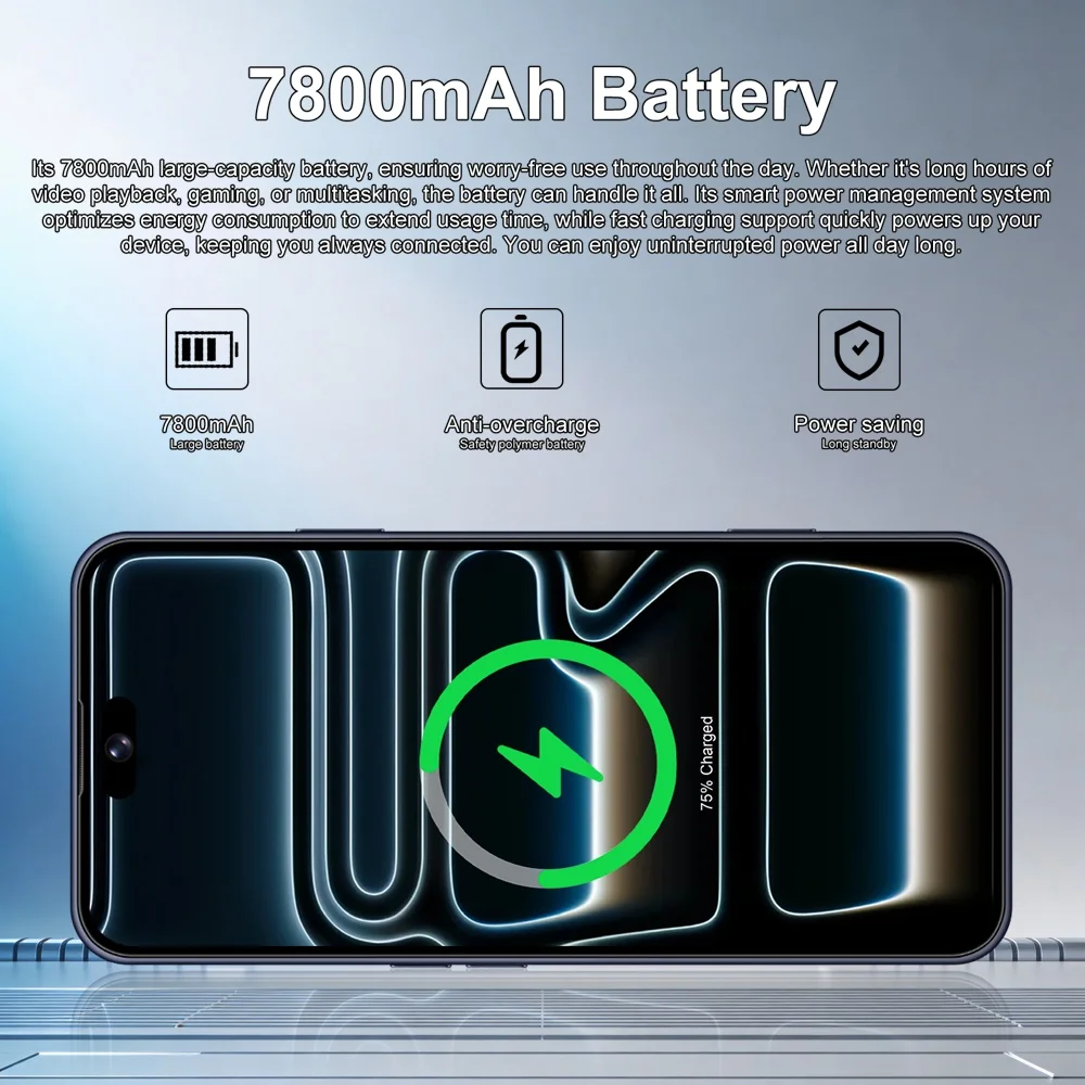 K-Touch Hot 18 Pro Max 22G+2TB Mobile Phones 7.3HD Cell Phone Android 15 Smartphone 5G Dual SIM 7800mAh Unlocked Global Version 16+48MP Cellphones