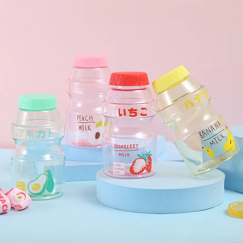 Cute Strawberry Water Bottle - Kawaii Milk Carton Shape, 480ml, Leakproof, BPA Free, For Kids & Adults - View #3