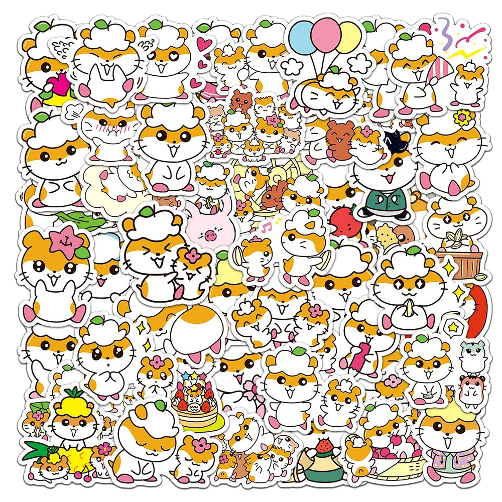 

10/30/50Pcs Cute Cartoon Sanrio Hamster Animal Stickers Decal Toy Gift Graffiti Phone Diary Kawaii Waterproof Decoration Sticker