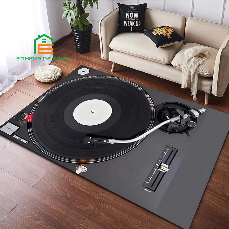 Vinyl Disc Player Pattern Rug for Bedroom Living Room Carpet for Kitchen Floor Mats Home Decor Non-Slip Floor Pad Rug 15 Sizes 3