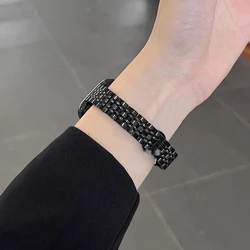 Elegant Women's 14mm Wide Metal Watch Strap - New 42mm (Black)