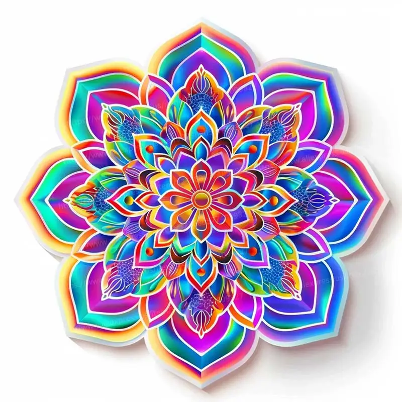 Wall Stickers Neon Mandala Creative Bathroom Living Room Background Decor