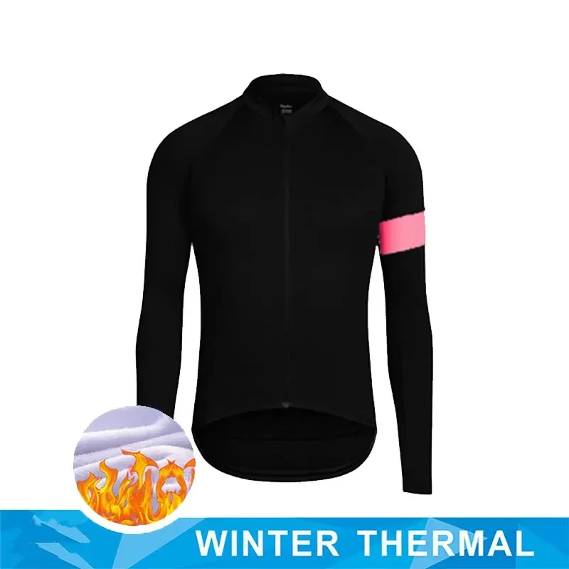 thumbnail image 1 of Maillot de ciclismo de alta calidad para equipos profesionales, ropa térmica de invierno de polar de manga larga para ciclismo de competición, ropa para deportes al aire libre, clásica a rayas, 1 of 5