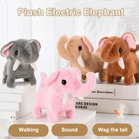 Cute Electric Plush Elephant Children's Simulation Walking Sound Effect Shaking Tail Electronic Pet Children's Plush Doll Gift 1
