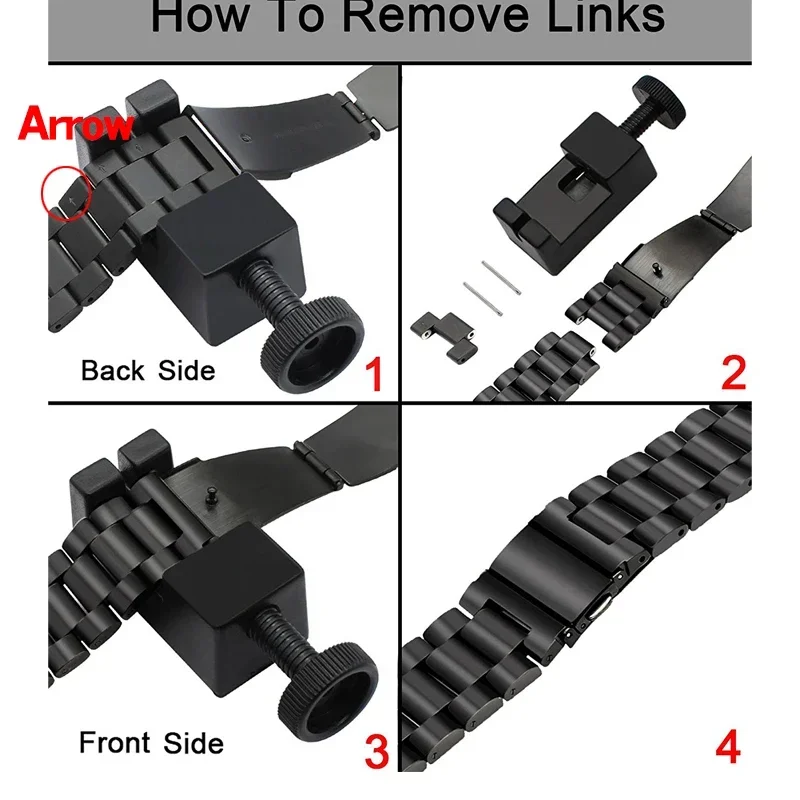 Elegant Stainless Steel Metal Watch Strap - 22MM Bracelet