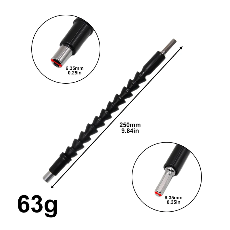 Close-up of hexagonal connector for screwdriver bits