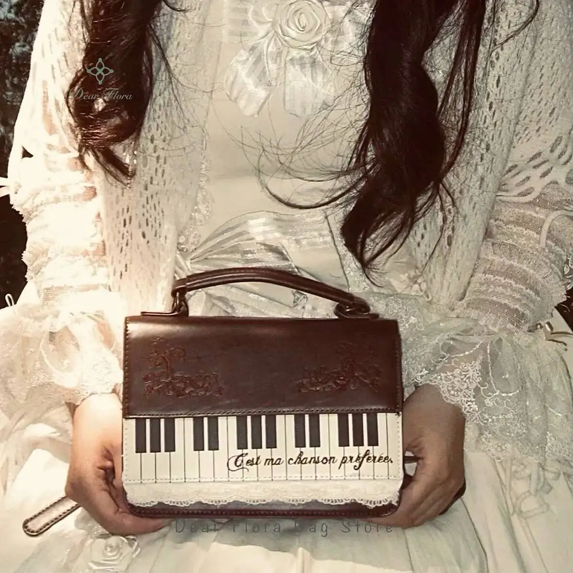 New Y2k Vintage Piano Shoulder Bag Womens Brown Crossbody Bag Girls Transparent Ita Bag Personalized Backpack Aesthetic Handbags Se17ce4914f51471f97832017e2ba154c3