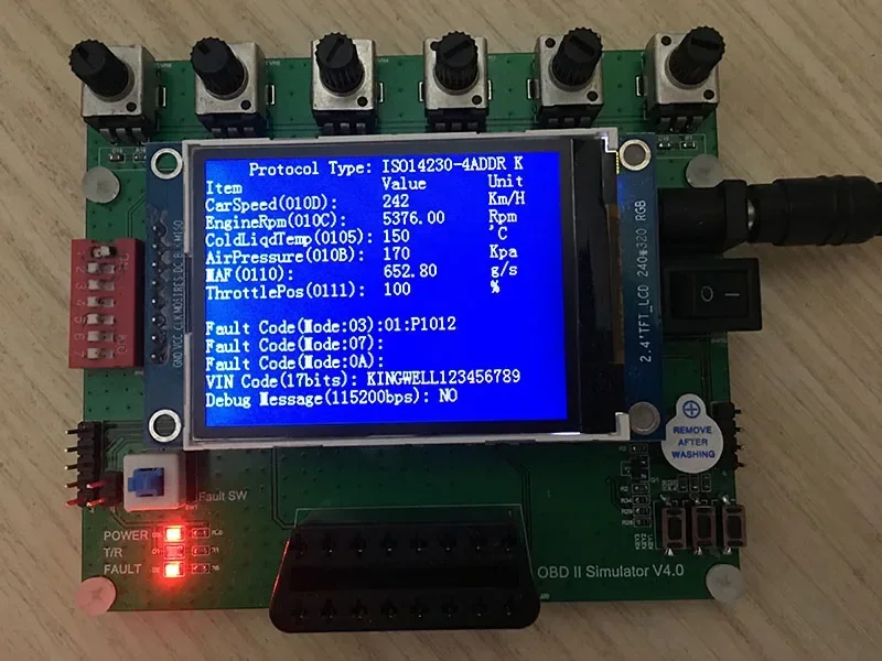 English Version Vehicle OBD Simulator ECU J1939 Simulator ELM327 Testing and Development