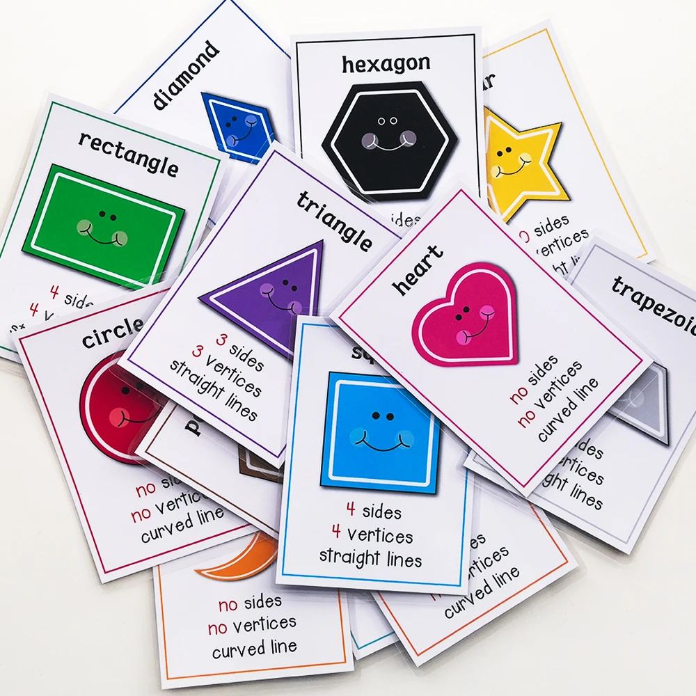 14pcs Shape English Words Pocket Flash Card Early Start Educational Learn  Flashcards Kidstoys Homeschool Supplies Educational - Card Books -  AliExpress