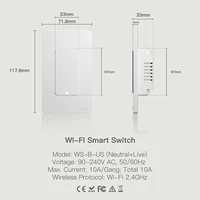 MOES Tuya Wi-Fi Smart Light Switch US Single Pole Push Button Wall Switch Work With Alexa Google Home Neutral Wire Required - Image 6