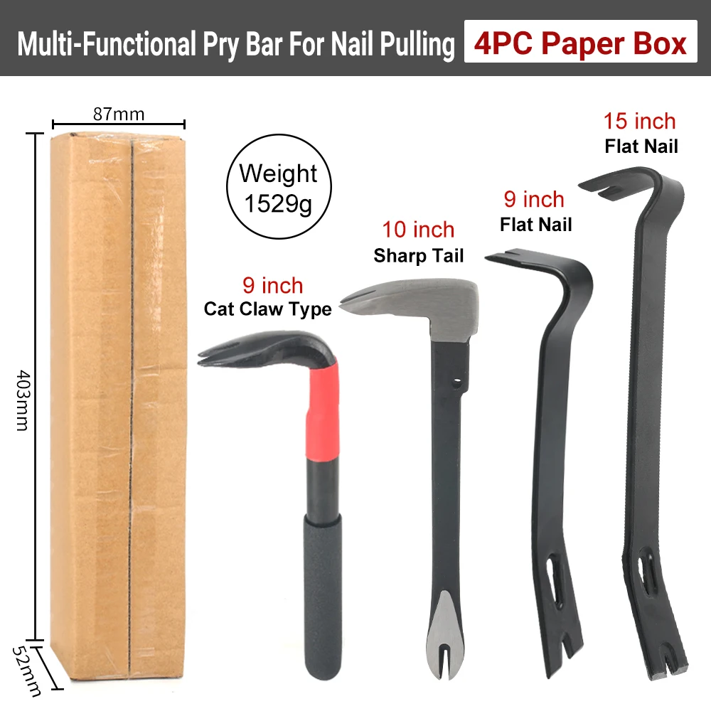 Versatile 3-in-1 Nail Puller Set for Various Disassembly Tasks