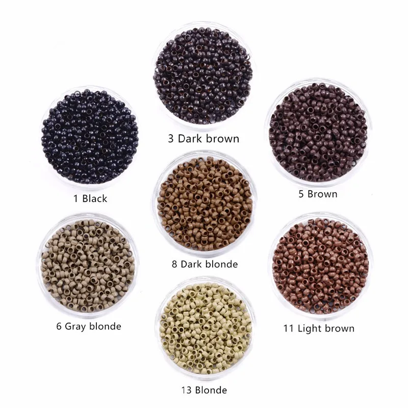 1000Pcs I-팁 헤어 익스텐션용 3mm 나노 구리 링 비실리콘 나노 마이크로 ..